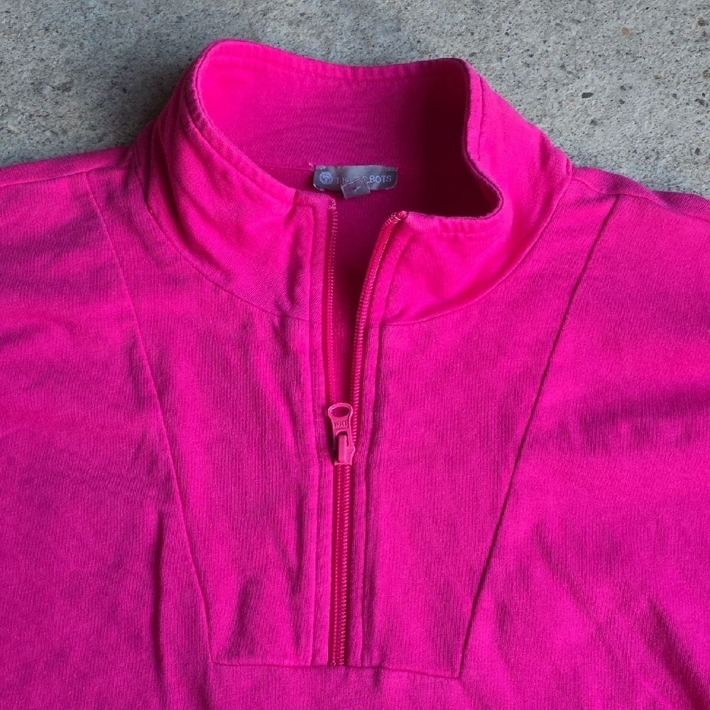 Talbots Fuchsia Quarter-Zip Sweatshirt - Picture 3 of 7